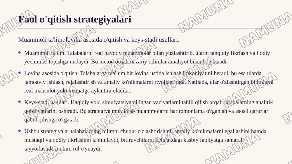 Oliy ta'lim pedagogikasi — zamonaviy taqdimot, 8-slayd