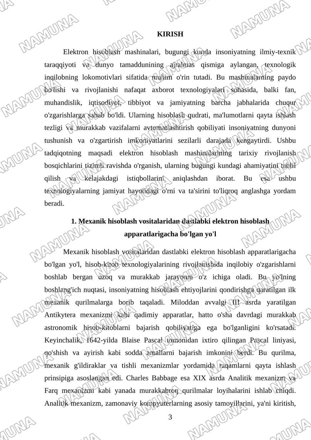Eletron hisoblash mashinalarining rivojlanish bosqichlari — mustaqil ish, 3-varaq