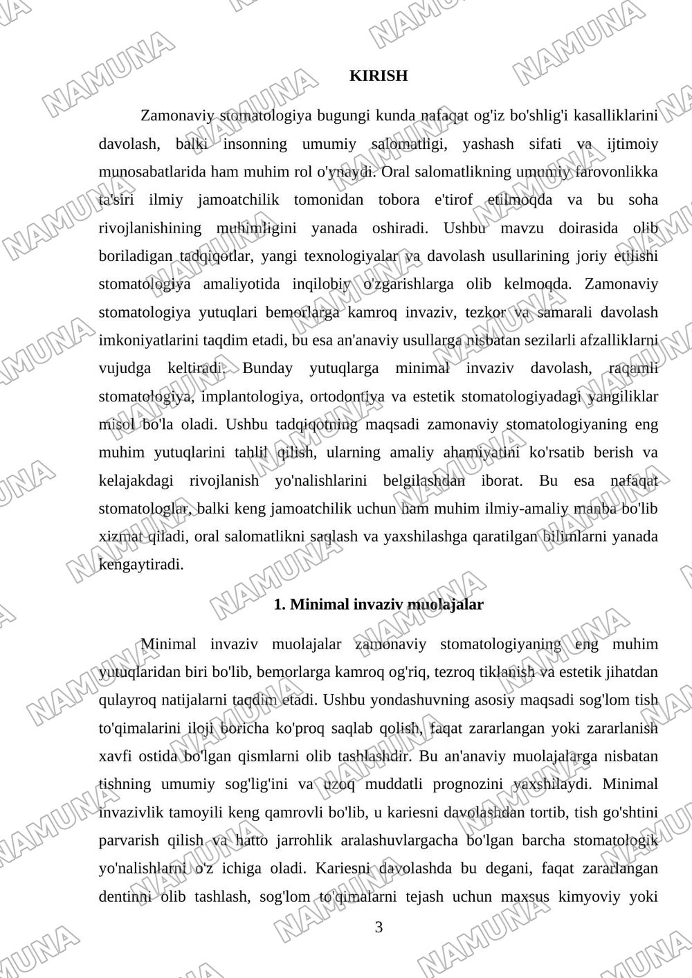 Zamonaviy stomatologiya yutuqlari — mustaqil ish, 3-varaq