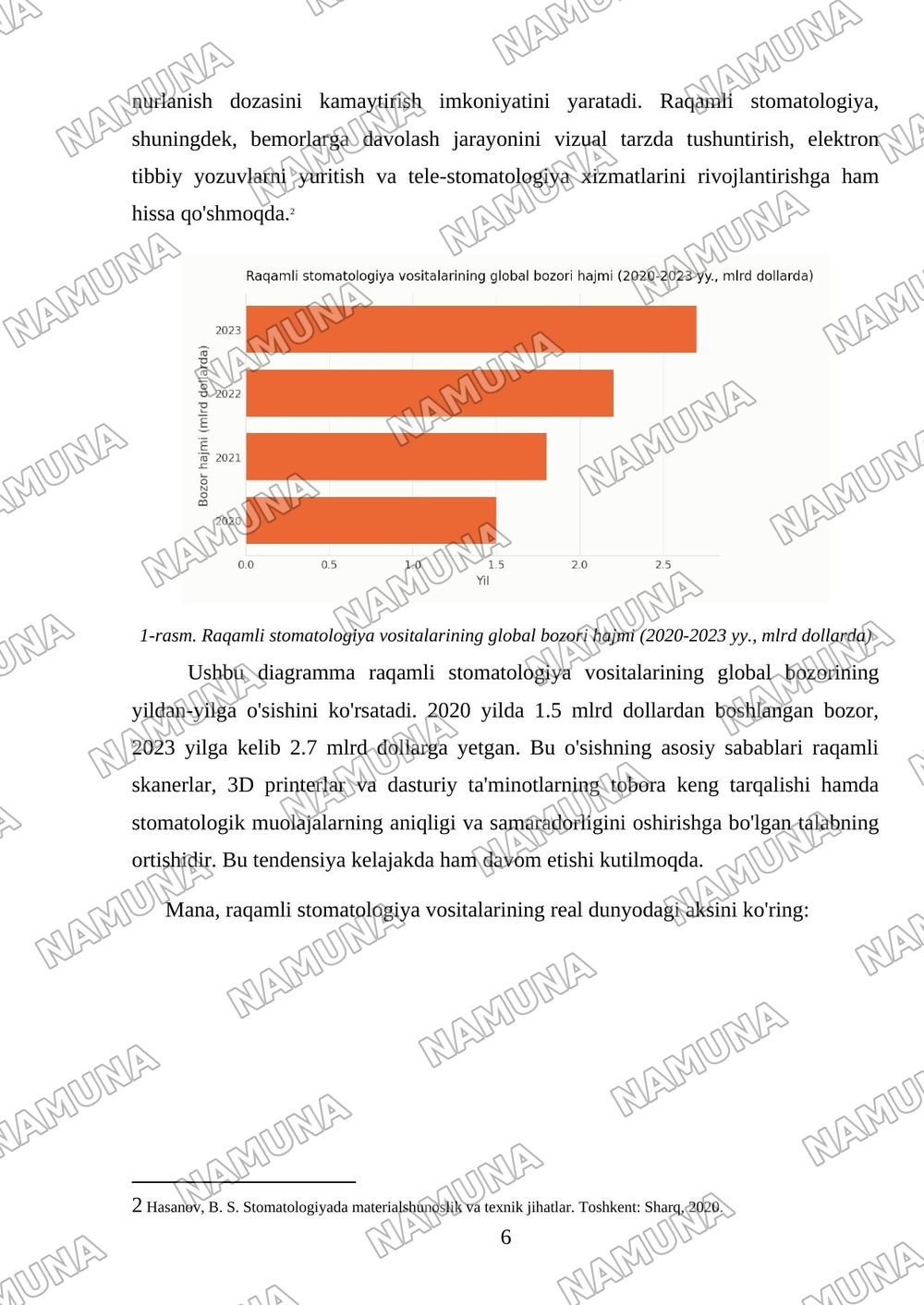 Zamonaviy stomatologiya yutuqlari — mustaqil ish, 6-varaq