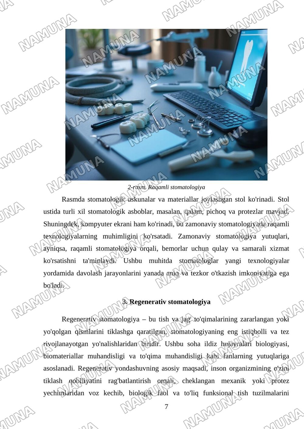Zamonaviy stomatologiya yutuqlari — mustaqil ish, 7-varaq