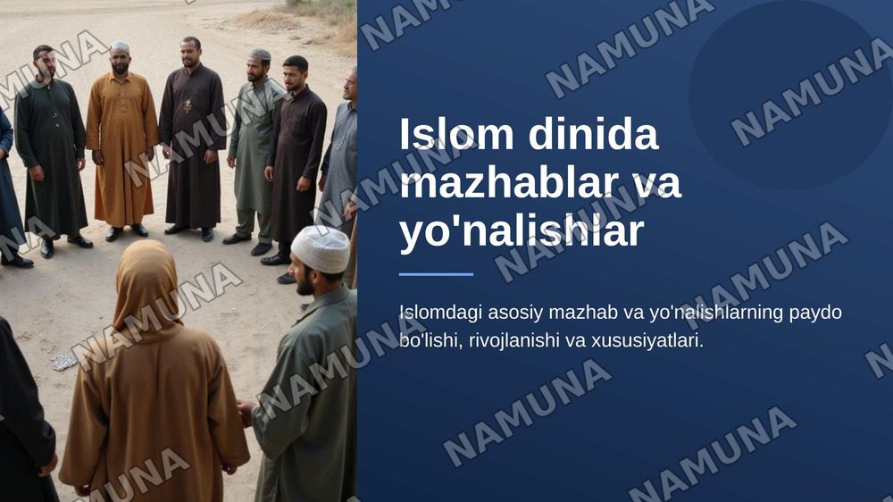 Islom dinida mazhablar va yo'nalishlar — zamonaviy taqdimot, 1-slayd
