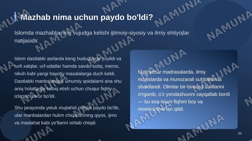 Islom dinida mazhablar va yo'nalishlar — zamonaviy taqdimot, 3-slayd