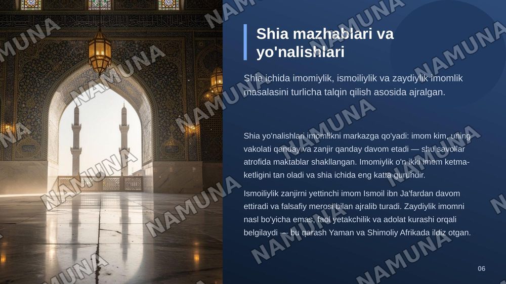 Islom dinida mazhablar va yo'nalishlar — zamonaviy taqdimot, 7-slayd