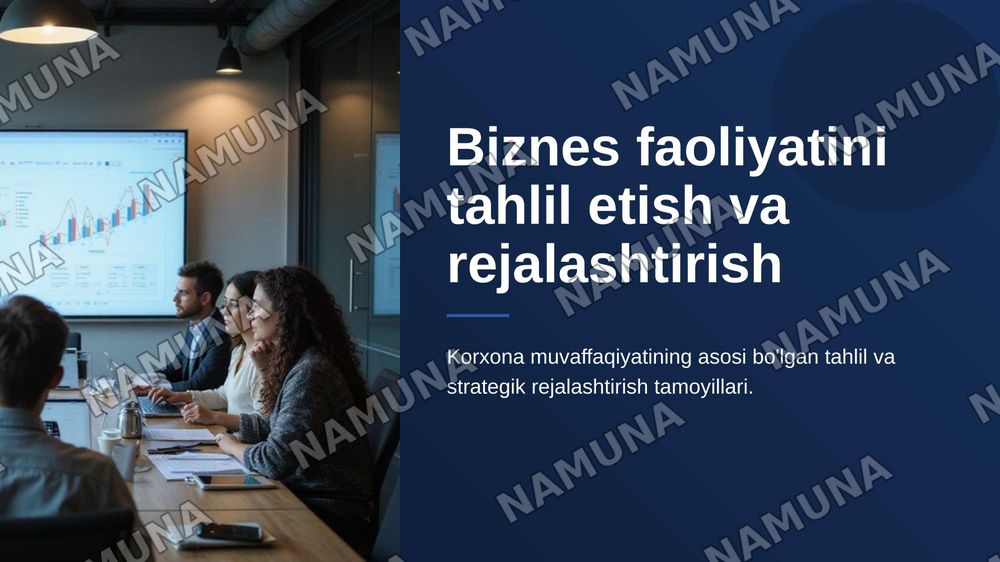 Biznes faoliyatini tahlil etish va rejalashtirish — zamonaviy taqdimot, 1-slayd