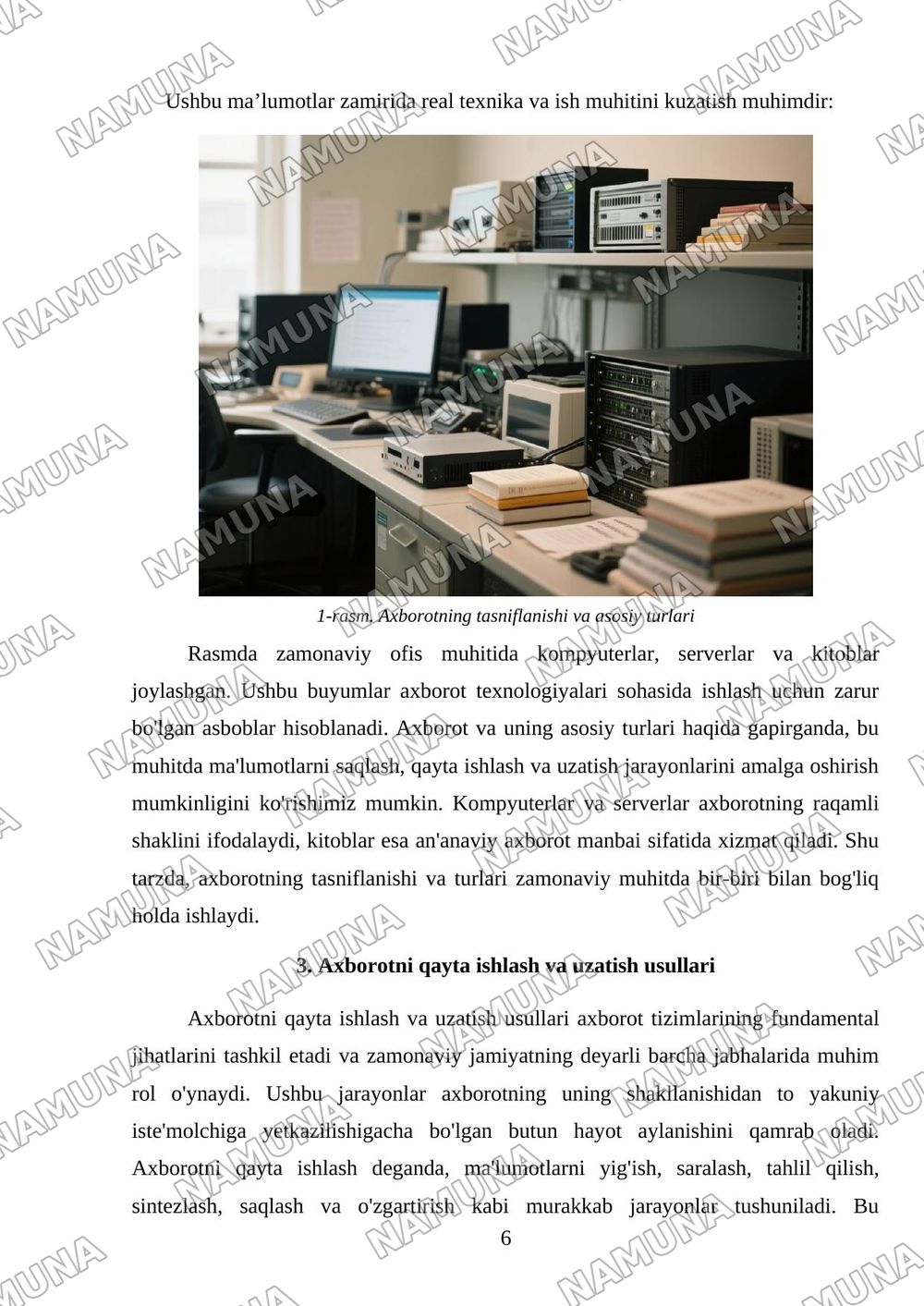 Axborot va uning asosiy turlari — mustaqil ish, 6-varaq
