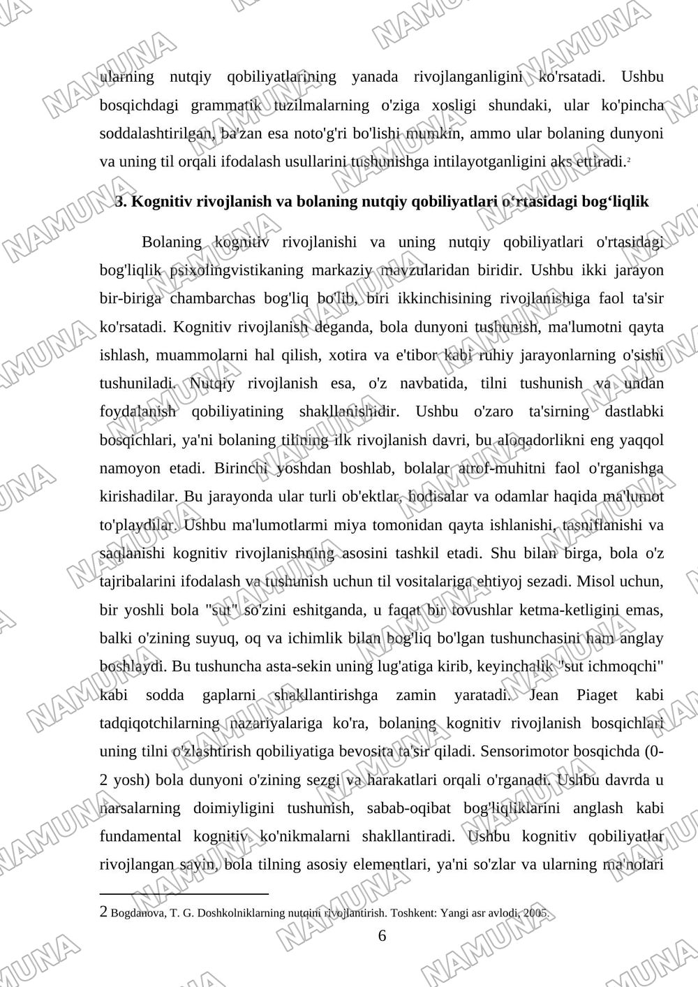 Psixolingvistika. Bolalar tilining ilk rivojlanish davri — referat, 6-varaq