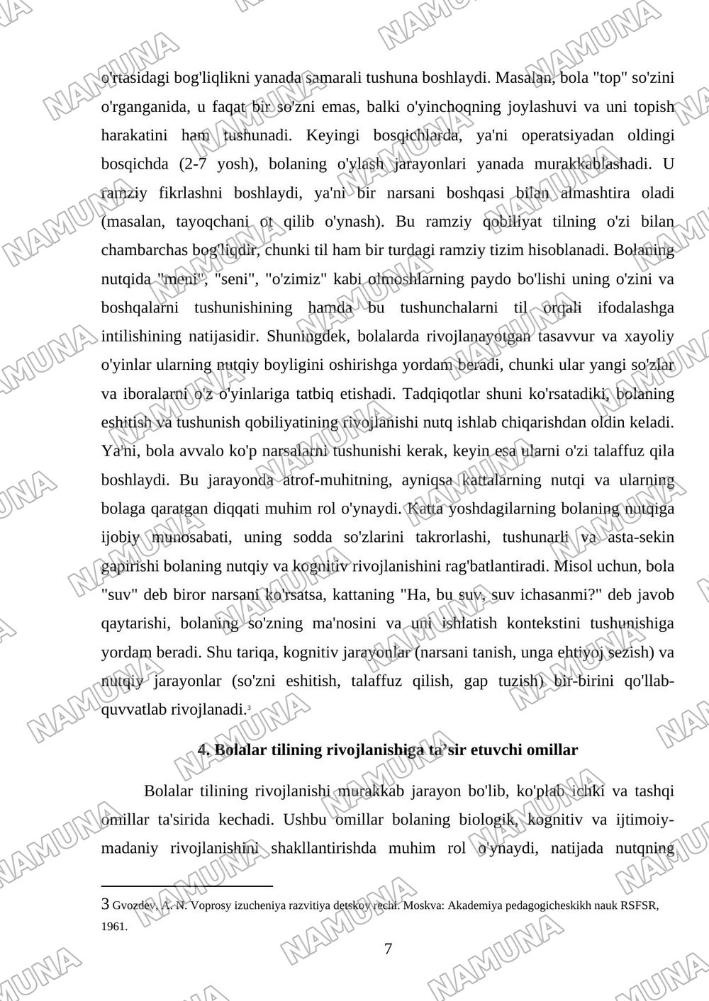 Psixolingvistika. Bolalar tilining ilk rivojlanish davri — referat, 7-varaq
