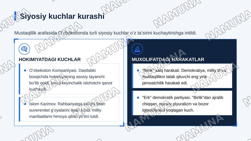Mustaqillikka erishish arafasida Oʻzbekistondahi ijtimoiy-siyosiy jarayonlar — zamonaviy taqdimot, 7-slayd