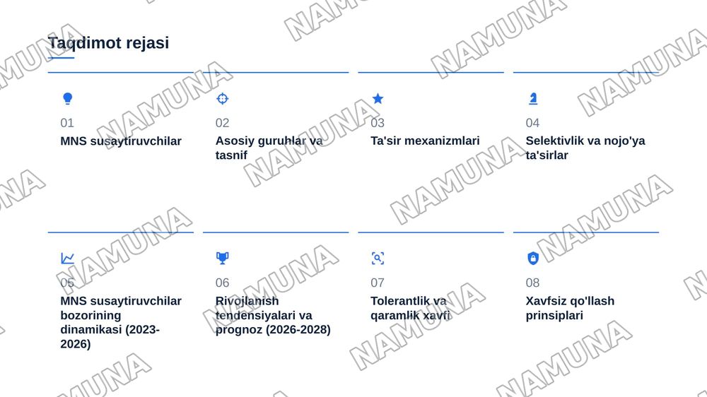 Markaziy nerv sistemasi faoliyatini susaytiruvchi dori moddalar farmakologiyasi — zamonaviy taqdimot, 2-slayd