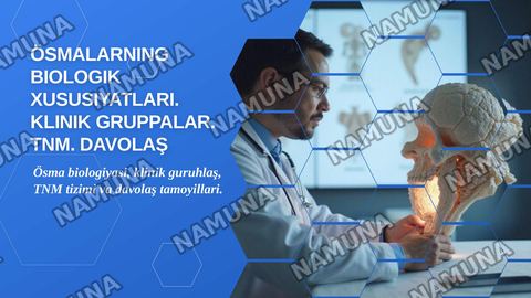 O'smalarning biologik xususiyatlari.
Onkologiyada klinik gruppalar. TNM sistemasi. Onkologiyada davolash printsiplari — zamonaviy taqdimot