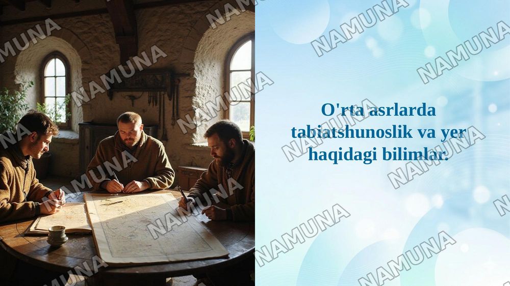 O'rta asrlarda tabiatshunoslik va yer haqidagi bilimlar. — taqdimot, 1-slayd