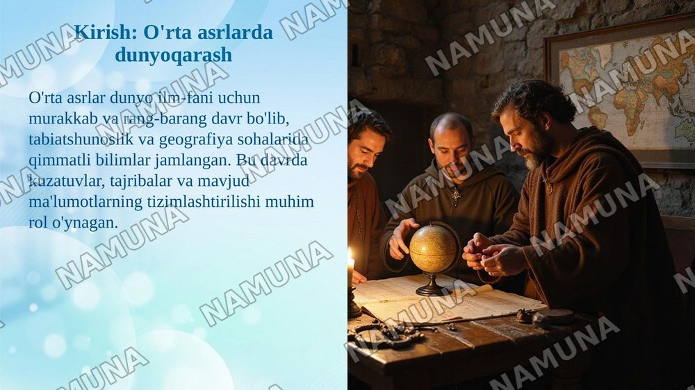 O'rta asrlarda tabiatshunoslik va yer haqidagi bilimlar. — taqdimot, 3-slayd