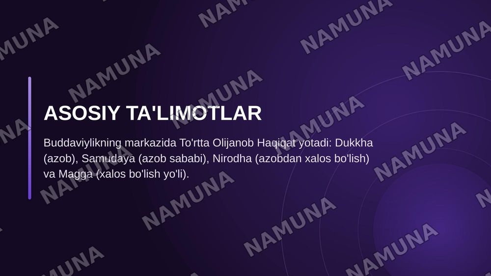 Buddaviylik dinining paydo bolishi tarixi,asosiy ta'limotlari,oqimlar va manbalari — zamonaviy taqdimot, 4-slayd
