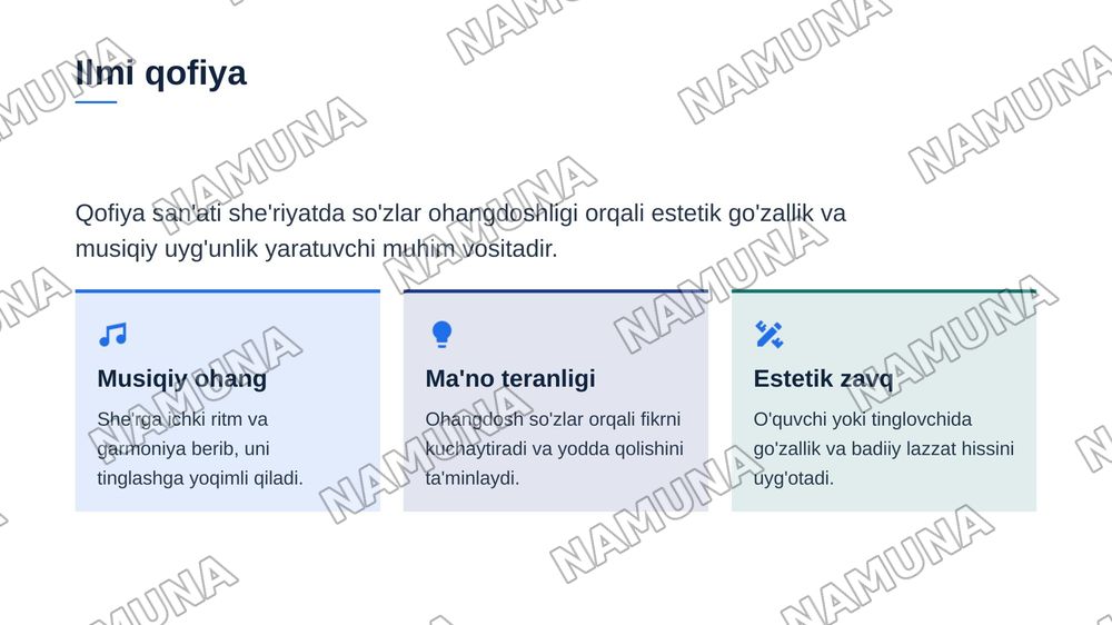 She‘riy san‘atlar. Ilmi aruz, ilmi qofiya, ilmi bade‘. — zamonaviy taqdimot, 6-slayd