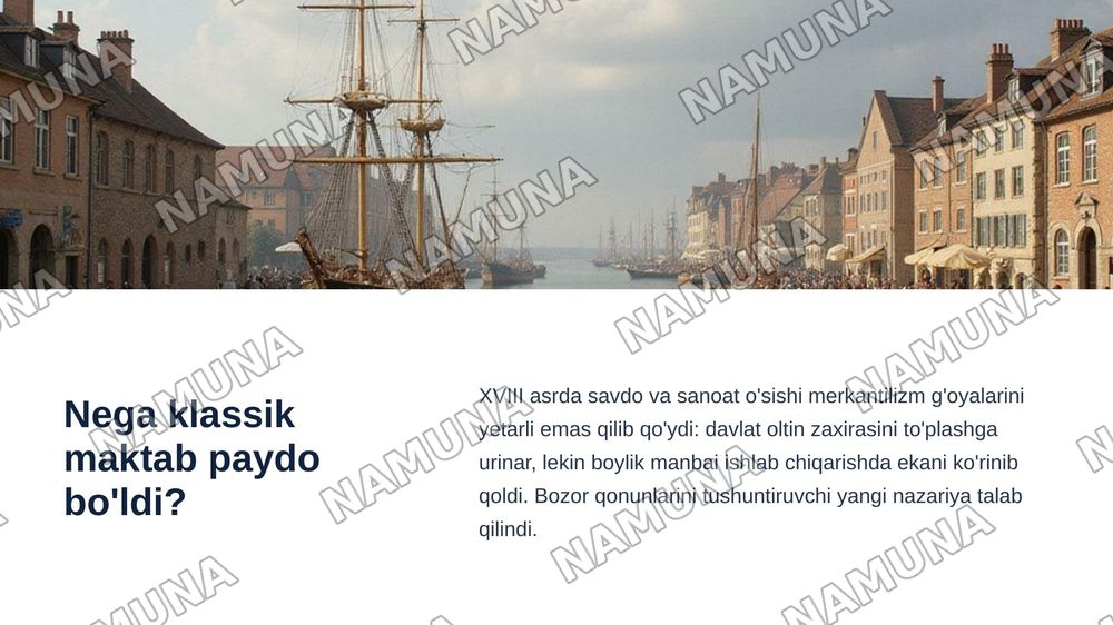 Классик иктисодий мактабнинг ривожланиш боскичлари — zamonaviy taqdimot, 3-slayd