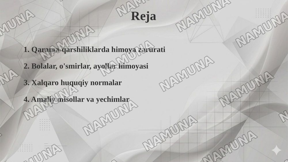 Qurolli monarolarda bolalar,o'smirlar va ayollarni himoya qilish — taqdimot, 2-slayd