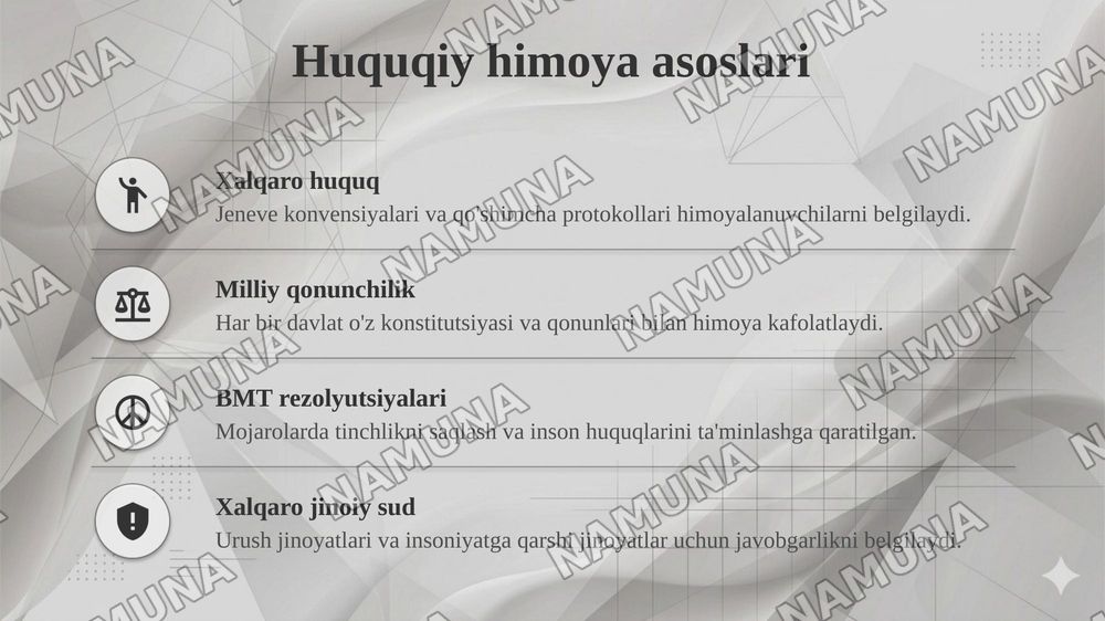 Qurolli monarolarda bolalar,o'smirlar va ayollarni himoya qilish — taqdimot, 4-slayd