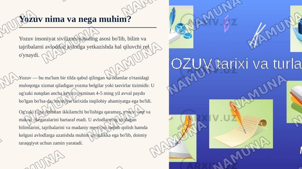 Yozuv va uning taraqqiyoti — zamonaviy taqdimot, 3-slayd