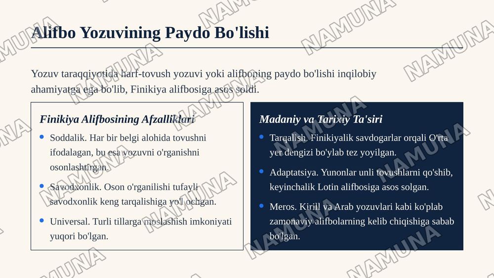 Yozuv va uning taraqqiyoti — zamonaviy taqdimot, 6-slayd