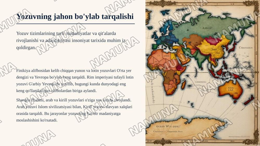 Yozuv va uning taraqqiyoti — zamonaviy taqdimot, 7-slayd