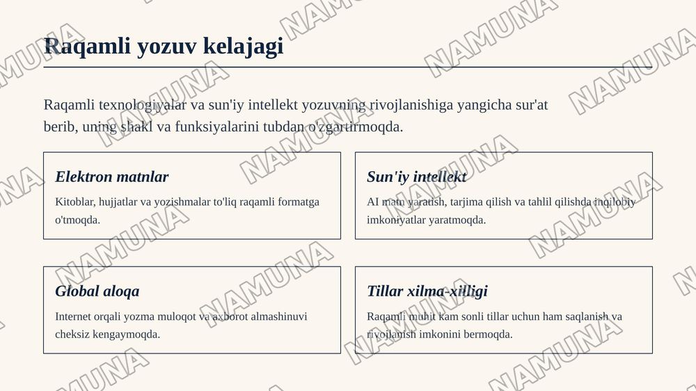 Yozuv va uning taraqqiyoti — zamonaviy taqdimot, 8-slayd