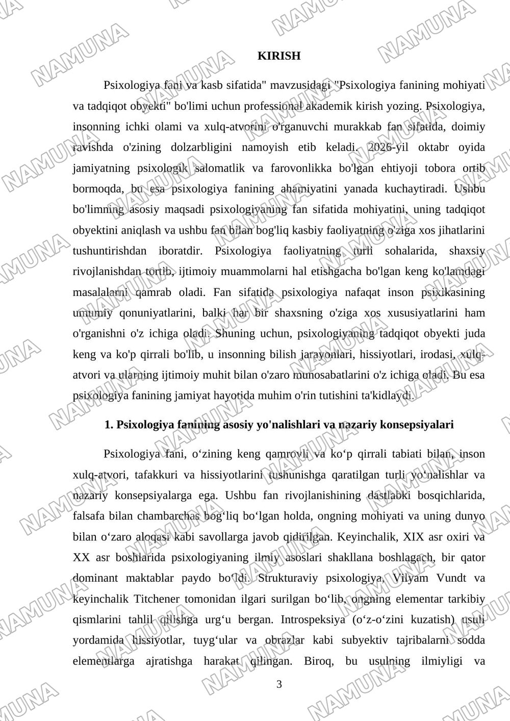 psixologiya fani va kasb sifatida — mustaqil ish, 3-varaq