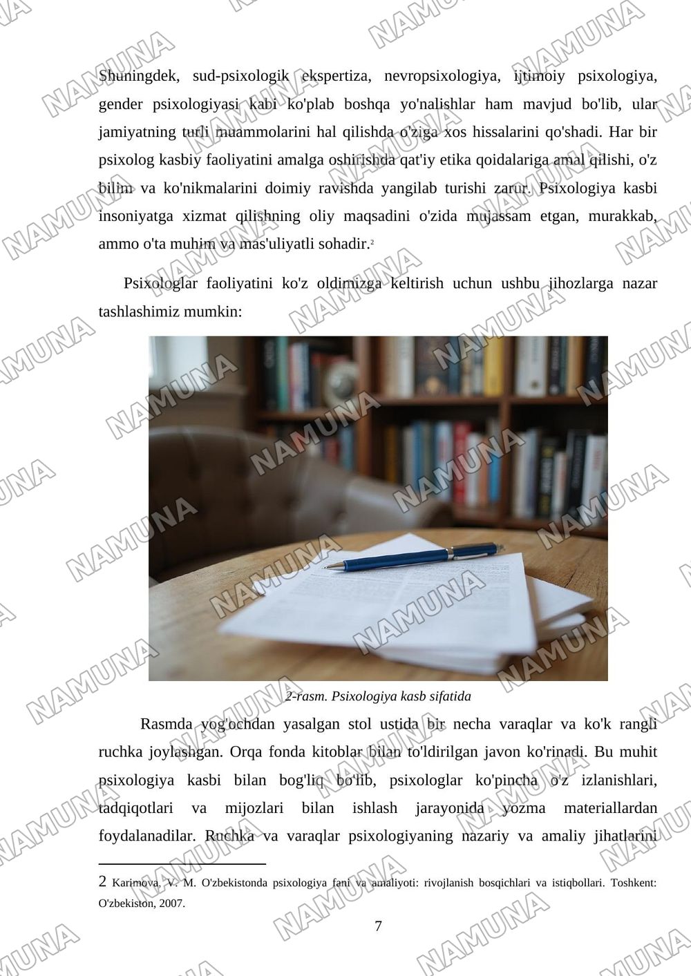 psixologiya fani va kasb sifatida — mustaqil ish, 7-varaq