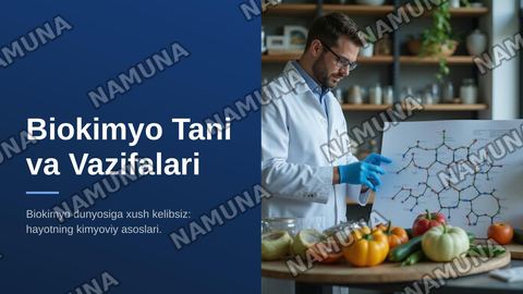 Biokimyo tani va uning vazifasi bilan tanishtirish. Moddalar almashinuviga kirish. Metabolizm Tog'risida tushuncha. Ovgatlanish biokimyosi — zamonaviy taqdimot