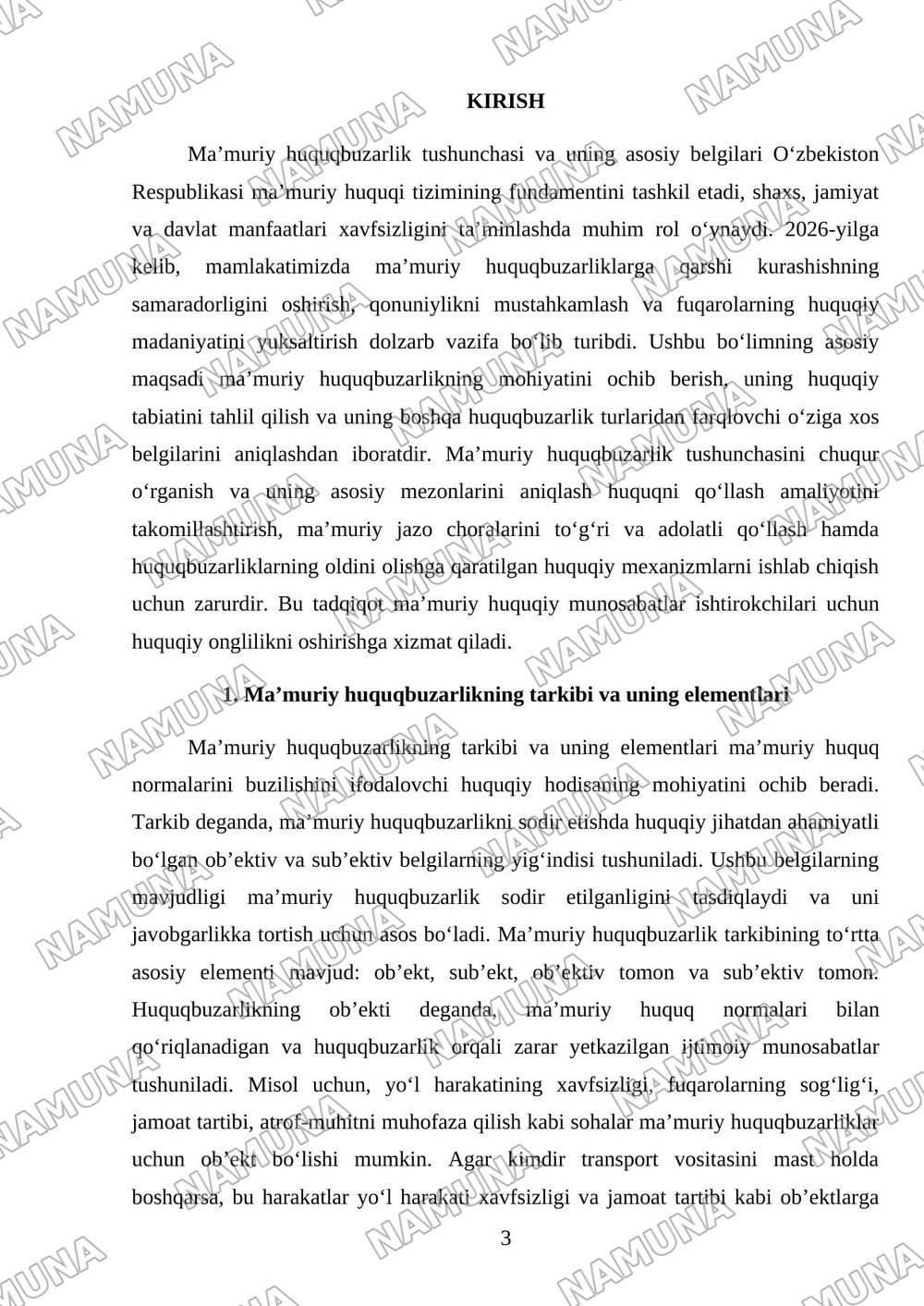 Ma'muriy huquqbuzarlik va ma'muriy javogarlik — referat, 3-varaq
