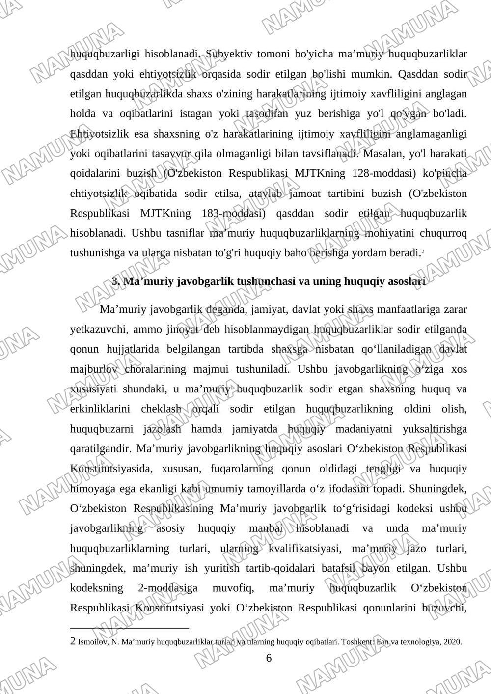 Ma'muriy huquqbuzarlik va ma'muriy javogarlik — referat, 6-varaq