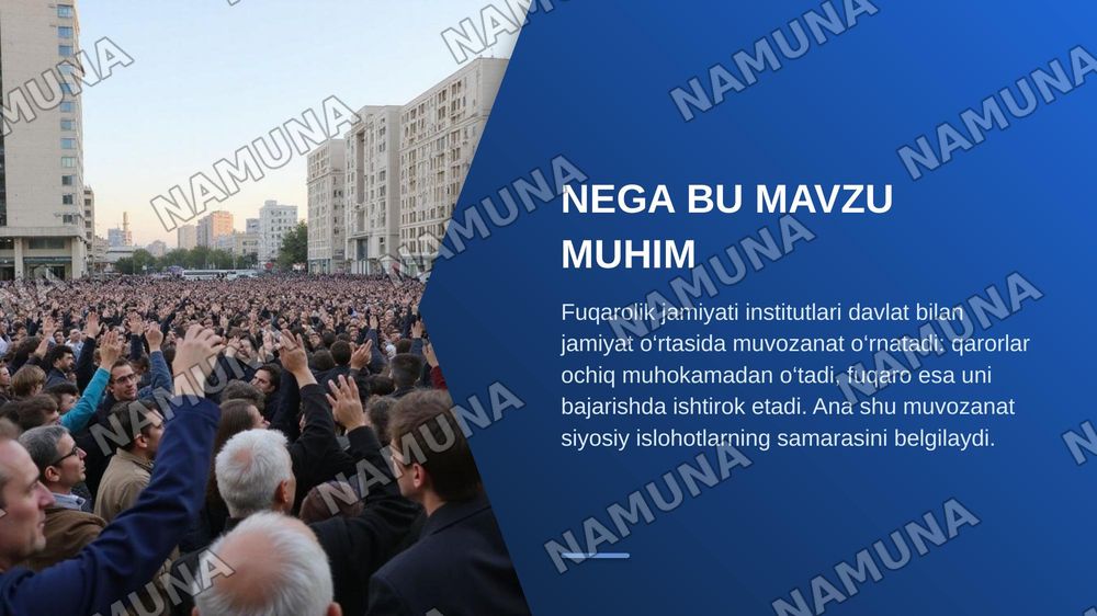 O‘ZBEKISTONDA DEMOKRATIK, FUQAROLIK JAMIYATI ASOSLARINING SHAKLLANISHI VA AMALGA OSHIRILGAN SIYOSIY ISLOHOTLAR — zamonaviy taqdimot, 3-slayd