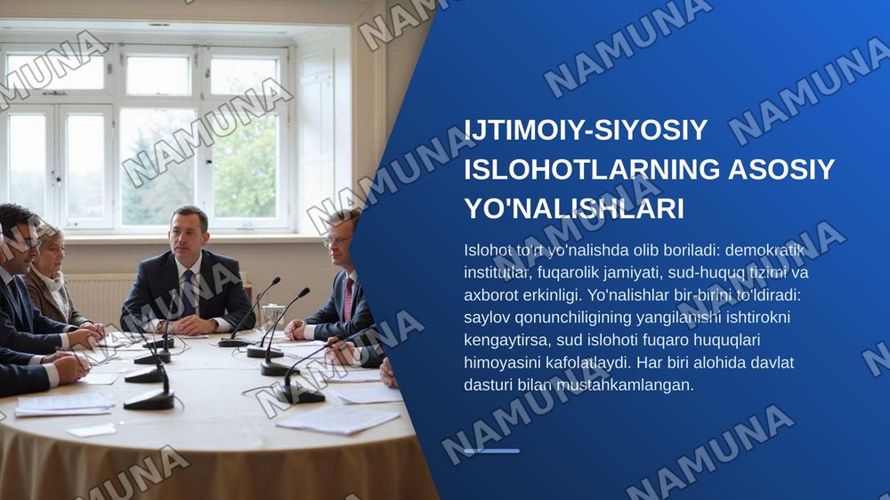 o'zbekiston respublikasida ijtimoiy-siyosiy sohadagi islohotlar — zamonaviy taqdimot, 4-slayd