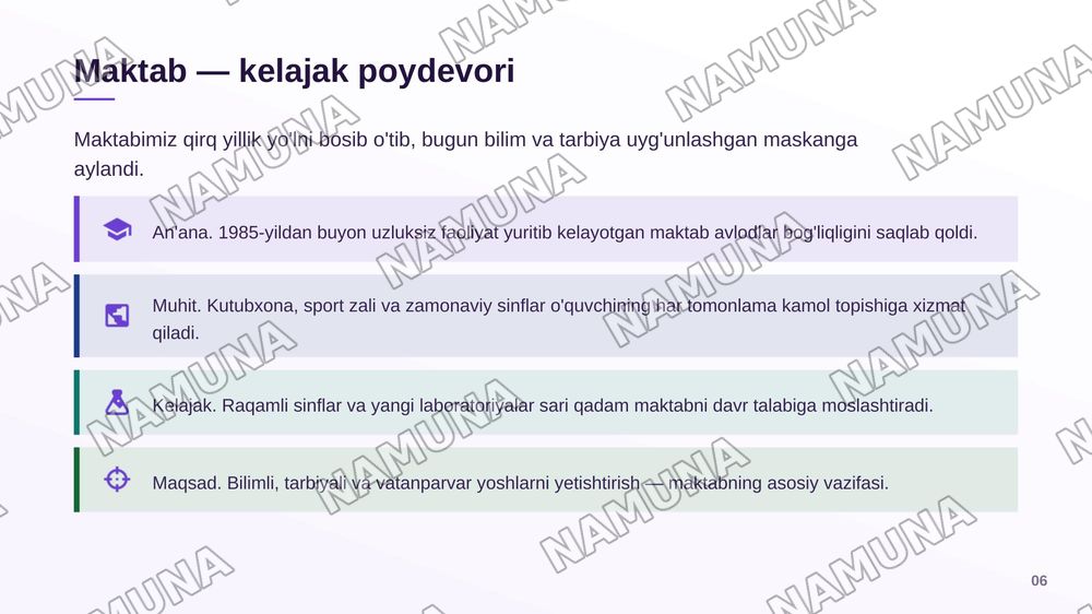 Maktabinggiz haqida taqdimot — zamonaviy taqdimot, 7-slayd