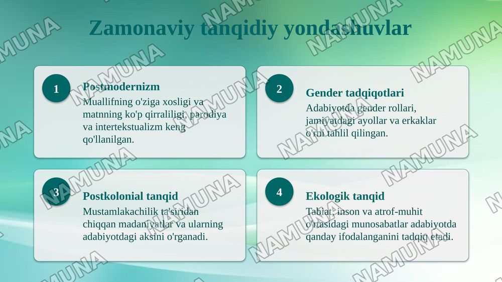 Gʻarb adabiyotida adabiy tanqidiy fikrlar — taqdimot, 6-slayd