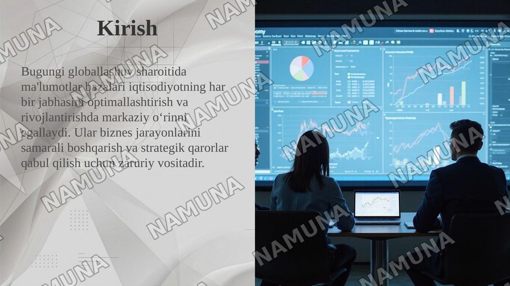 malumotlar bazalarining iqtisodiyotdagi qoʻllanishi — taqdimot, 3-slayd