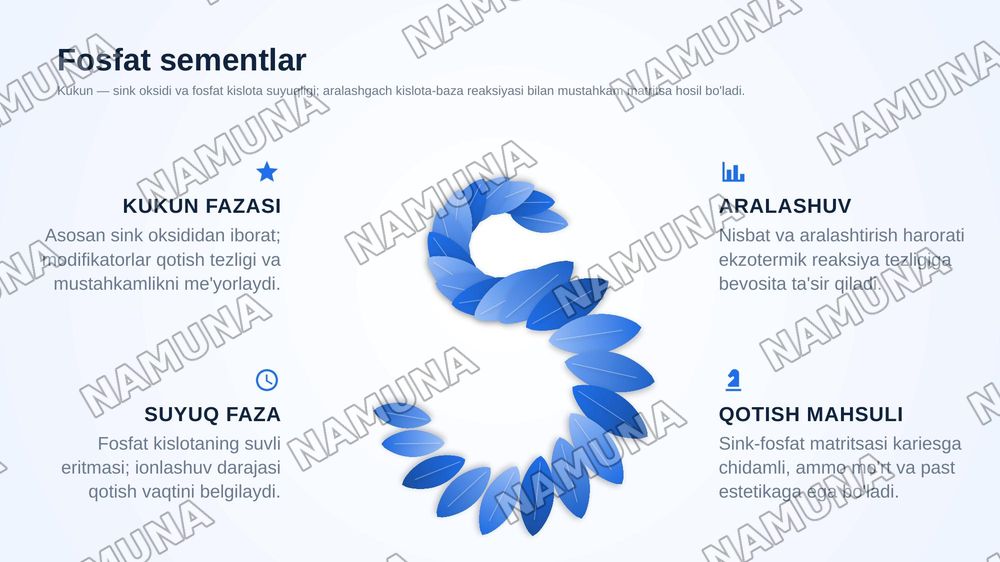 Ajraruvchi va davolovchi tagliklar.Phoshpat sement asosli plomba ashyolari.Turlari, tarkibi,xususiyatlari — zamonaviy taqdimot, 4-slayd