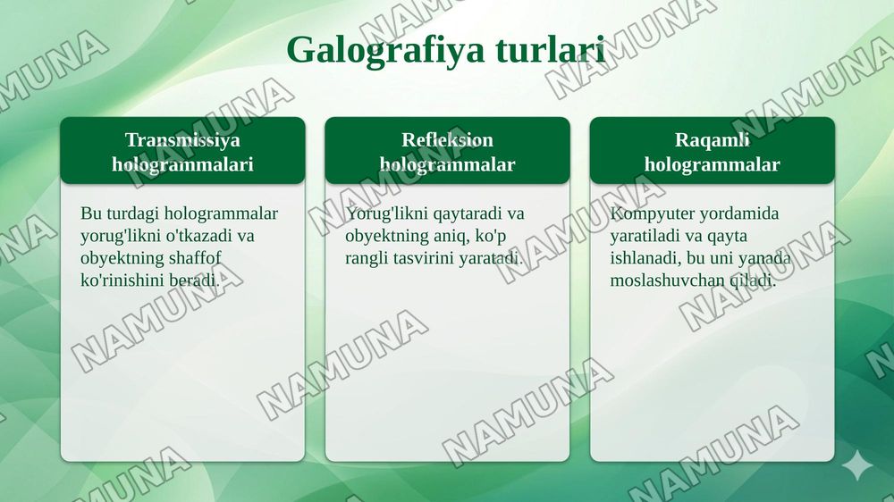 Galografiya haqida tushuncha va qurilishda qo'llanish sohalari — taqdimot, 5-slayd