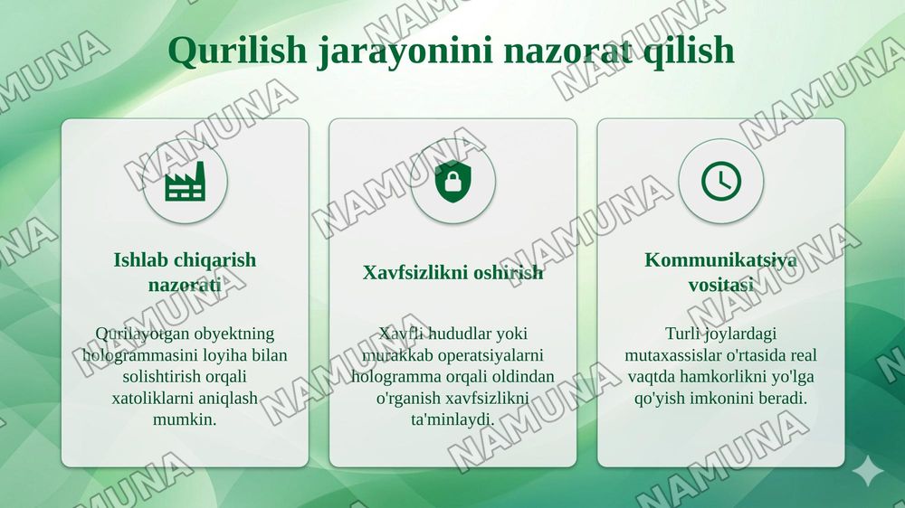 Galografiya haqida tushuncha va qurilishda qo'llanish sohalari — taqdimot, 8-slayd