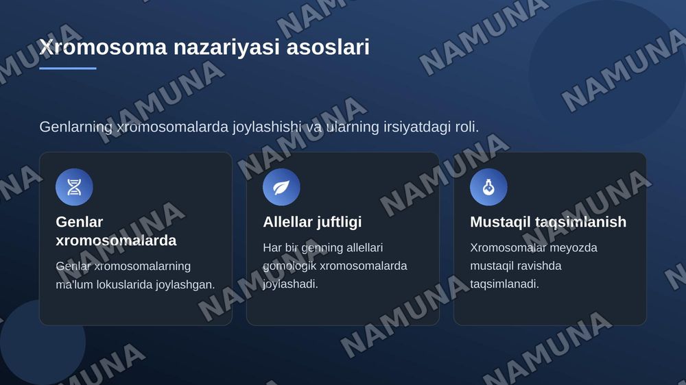 T.Morgonning ,irsiyatning, xromosoma nazariyasi. Genlarning birikish hodisasi. Krasingover belgilarning jinsga birikkan holda irsiylanishi. — zamonaviy taqdimot, 5-slayd