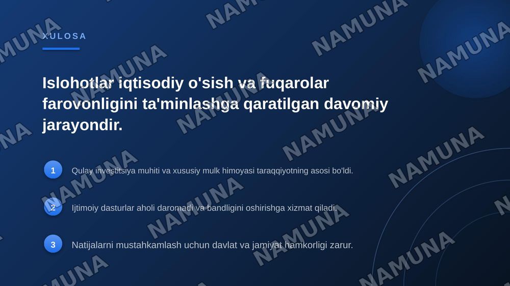 Yangi Oʻzbekistonda prezident Sh.M.Mirziyoyev rahbarligi va tashabbusi ostida amalga oshirilayotgan islohotlar — zamonaviy taqdimot, 7-slayd