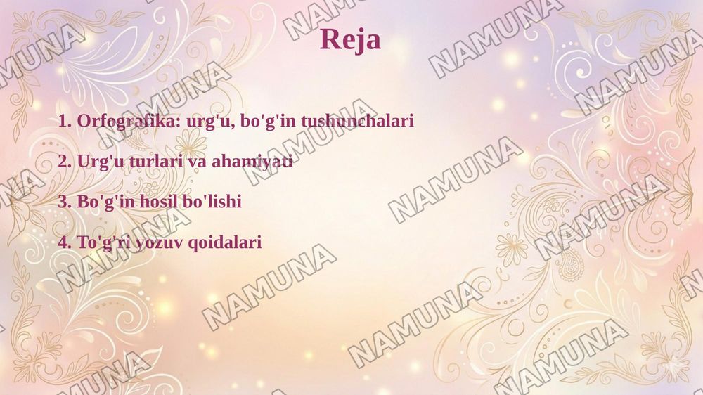 Orfagrafika haqida ma'lumot. Urg'u va bo'g'in — taqdimot, 2-slayd