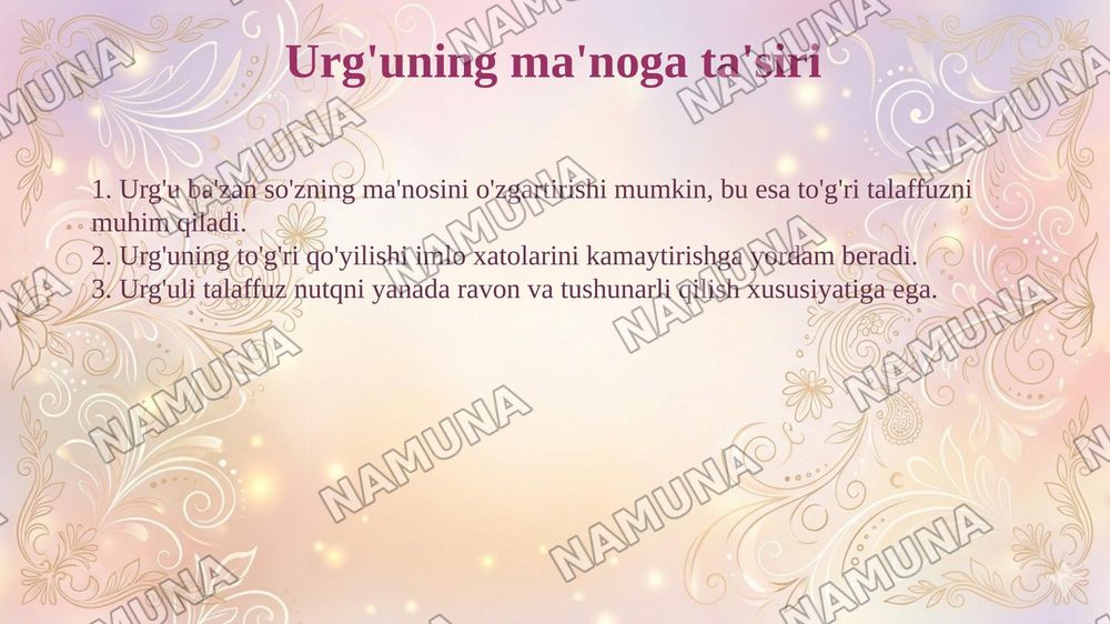 Orfagrafika haqida ma'lumot. Urg'u va bo'g'in — taqdimot, 7-slayd