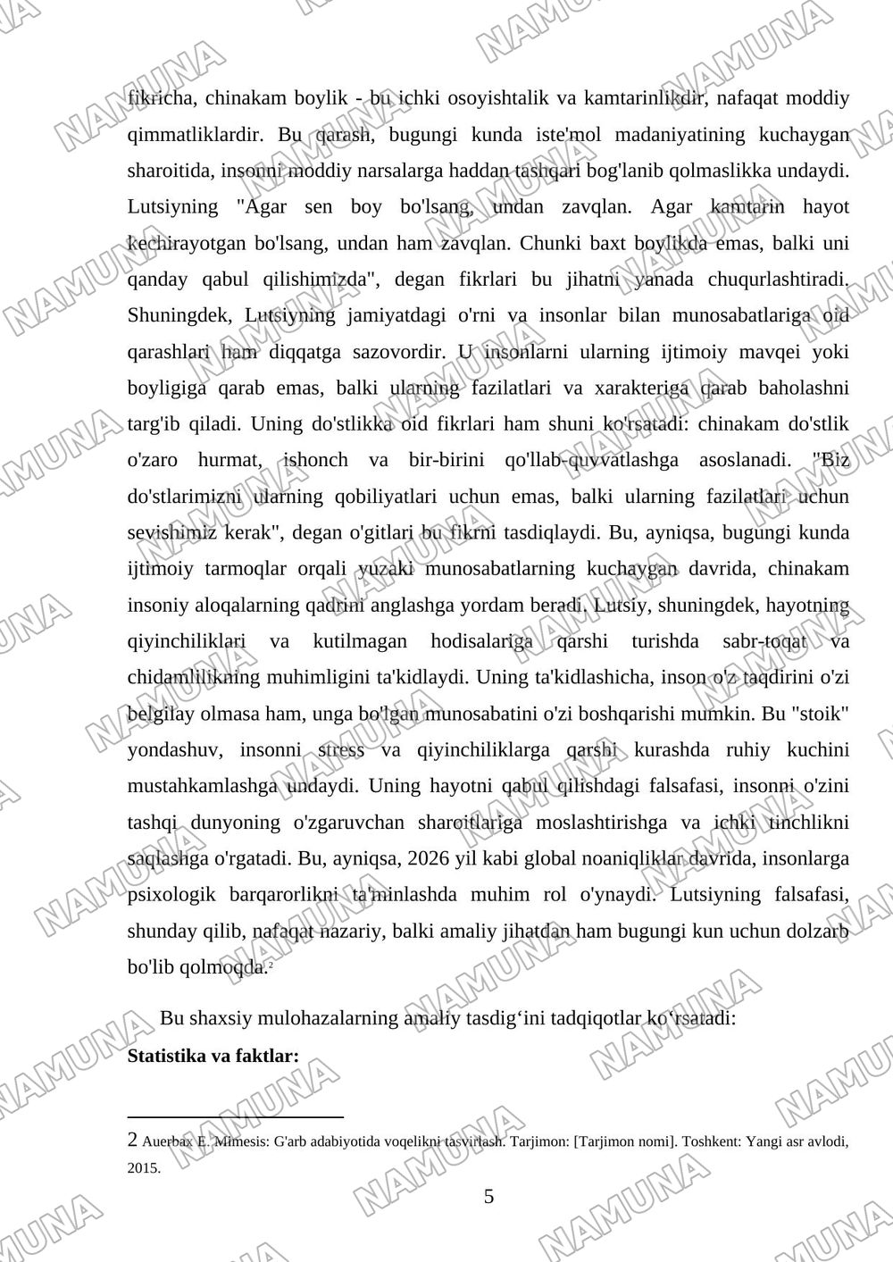 Lutsiyning axloqiy maktublar asosida esse yaratish — mustaqil ish, 5-varaq