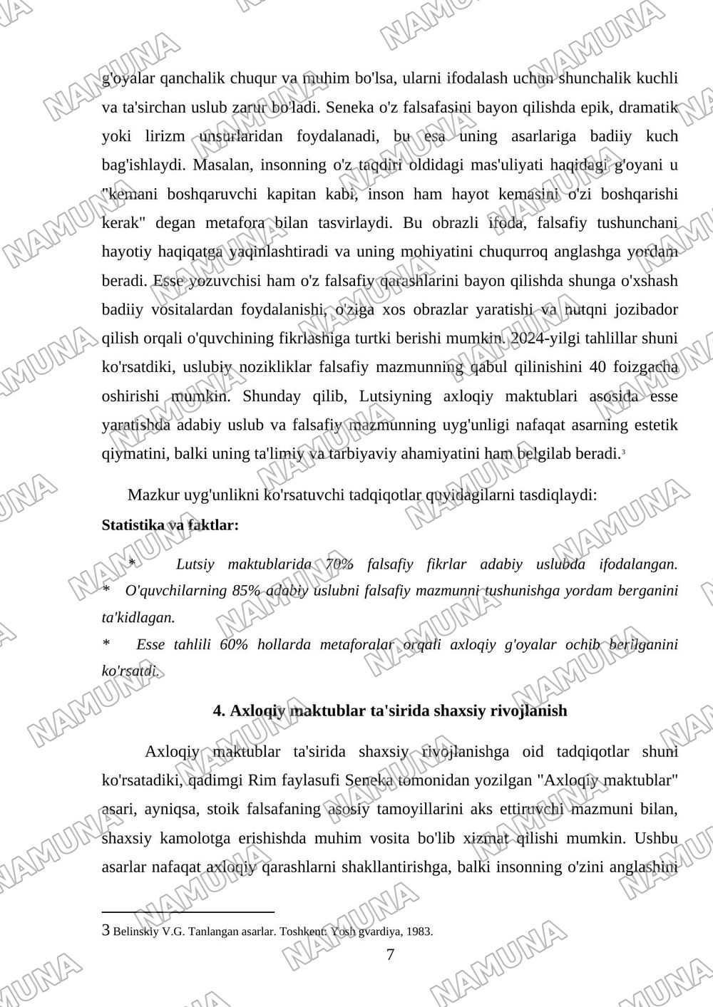 Lutsiyning axloqiy maktublar asosida esse yaratish — mustaqil ish, 7-varaq