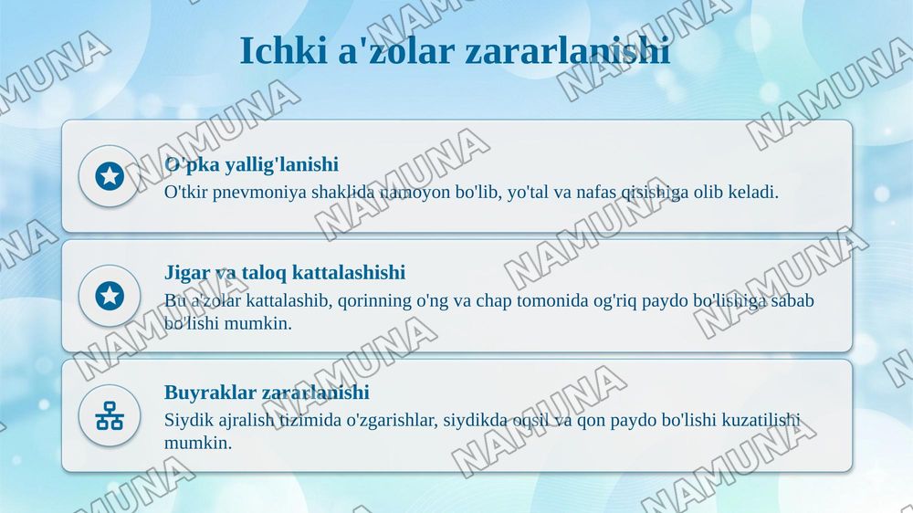 Qavarchiqlarni (Tarva)klinik kechish xususiyatlari — taqdimot, 8-slayd