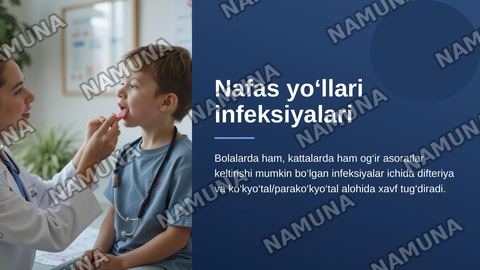 Nafas yoʻllari infeksiyalari. Difteriya. Koʻkyoʻtal. Parakoʻkyoʻtal — zamonaviy taqdimot