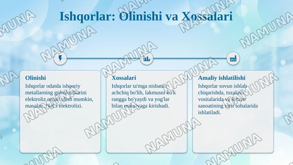 Kimyoviy birikmalarning eng muhim sinflari. Olinishi, xossalari,  
ishlatilishi. — taqdimot, 8-slayd
