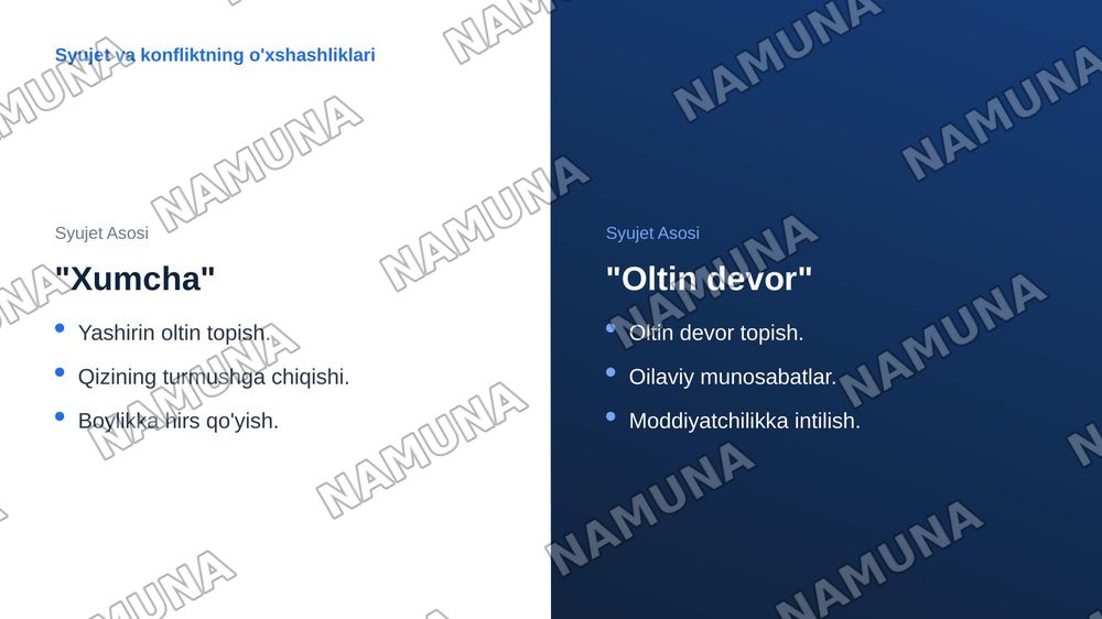 Erkin Vohidovning "Oltin devor" asari bilan Plavtning "Xumcha" asarining qiyosiy tahlili — zamonaviy taqdimot, 6-slayd