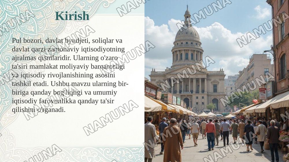 Pul bozori davlat byudjeti soliqlar va davlat qarzi — taqdimot, 3-slayd